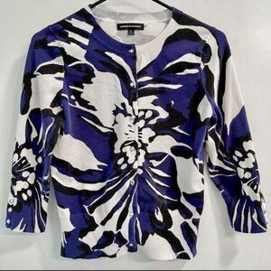 Express Design Studio Women's Floral Print Cardigan Sweater